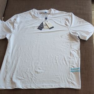 CABANA LIFE Men's White Short Sleeve Rashguard 50+UPF Activewear T-Shirt NWT